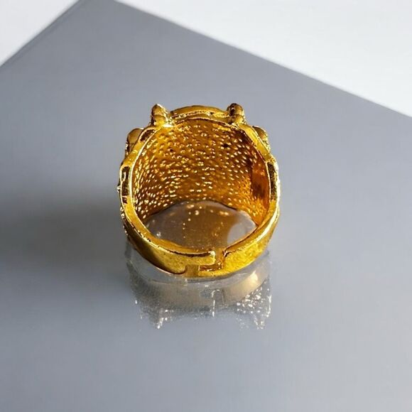 NIB Alloy Unisex Vintage Dragon Claw Eye Yellow Gold Metal Ring, Quality, Retro, - Picture 4 of 8